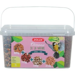 Zolux Mix Premium 4 Variétés Graines Et Vers De Farine, Seau De 2.5 Kg Pour Oiseaux -Zolux Animalia Promos Boutique 3336021710374 3