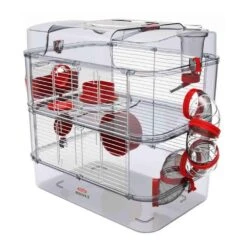 Zolux Cage Duo Rody3. Couleur Grenadine. Taille 41 X 27 X 40.5 Cm H. Pour Rongeur -Zolux Animalia Promos Boutique 3336022060195 1