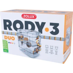 Zolux Cage Duo Rody3. Couleur Grenadine. Taille 41 X 27 X 40.5 Cm H. Pour Rongeur -Zolux Animalia Promos Boutique 3336022060201 3