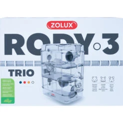 Zolux Cage Trio Rody3. Couleur Blanche. Taille 41 X 27 X 53 Cm H. Pour Rongeur -Zolux Animalia Promos Boutique 3336022060225 3