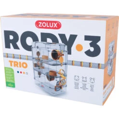 Zolux Cage Trio Rody3 Couleur Bleu Taille 41 X 27 X 53 Cm H Pour Rongeur -Zolux Animalia Promos Boutique 3336022060249 3