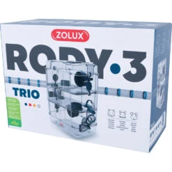 Zolux Cage Trio Rody3 Couleur Bleu Taille 41 X 27 X 53 Cm H Pour Rongeur -Zolux Animalia Promos Boutique 3336022060256 3