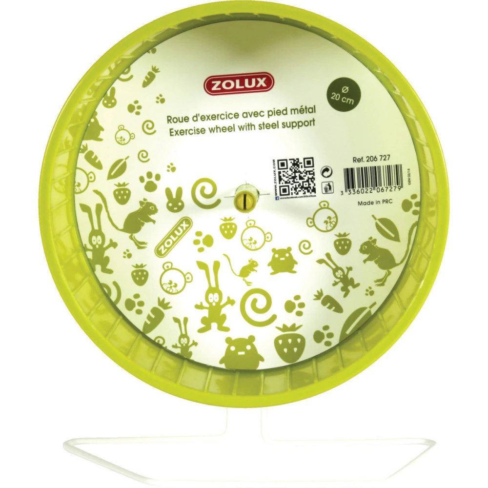 Zolux Roue D'exercice Pied Métal, ø20 Cm, Vert Anis, Pour Rongeurs. 3 Zolux Roue D'exercice Pied Métal, ø20 Cm, Vert Anis, Pour Rongeurs. – Image 3