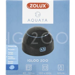 Zolux Pompe à Air Igloo 200 Noir Puissance 2.0 W Débit Max 120 L/H. Pour Aquarium. -Zolux Animalia Promos Boutique 3336023207537 3