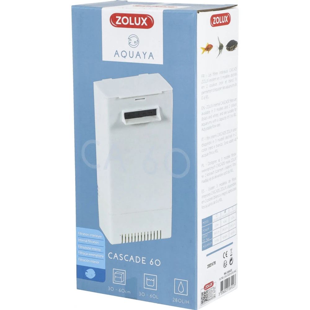 Zolux Filtration Intérieure Cascade 60 , 280l/h Pour Aquarium De 30 à 60l Max Couleur Blanc 3 Zolux Filtration Intérieure Cascade 60 , 280l/h Pour Aquarium De 30 à 60l Max Couleur Blanc – Image 3