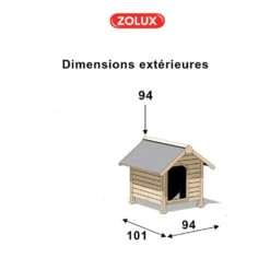 Zolux Niche En Bois Chalet Large Dimension Extérieure 101 X 94 Cm H 94 Cm Pour Chien -Zolux Animalia Promos Boutique 3336024001578 5