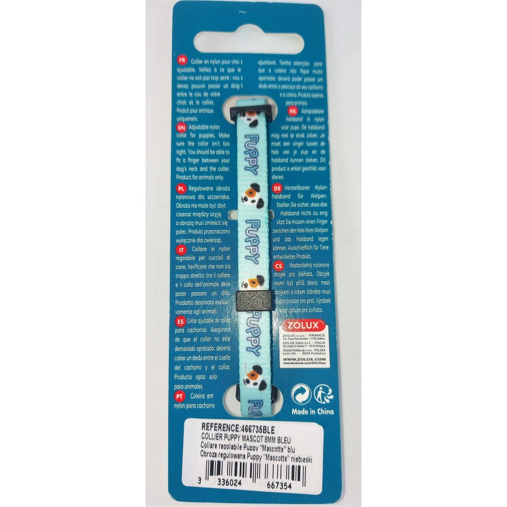 Zolux Collier PUPPY MASCOTTE 8 Mm 16 à 25 Cm Couleur Bleu Pour Chiots 5 Zolux Collier PUPPY MASCOTTE 8 Mm 16 à 25 Cm Couleur Bleu Pour Chiots – Image 5