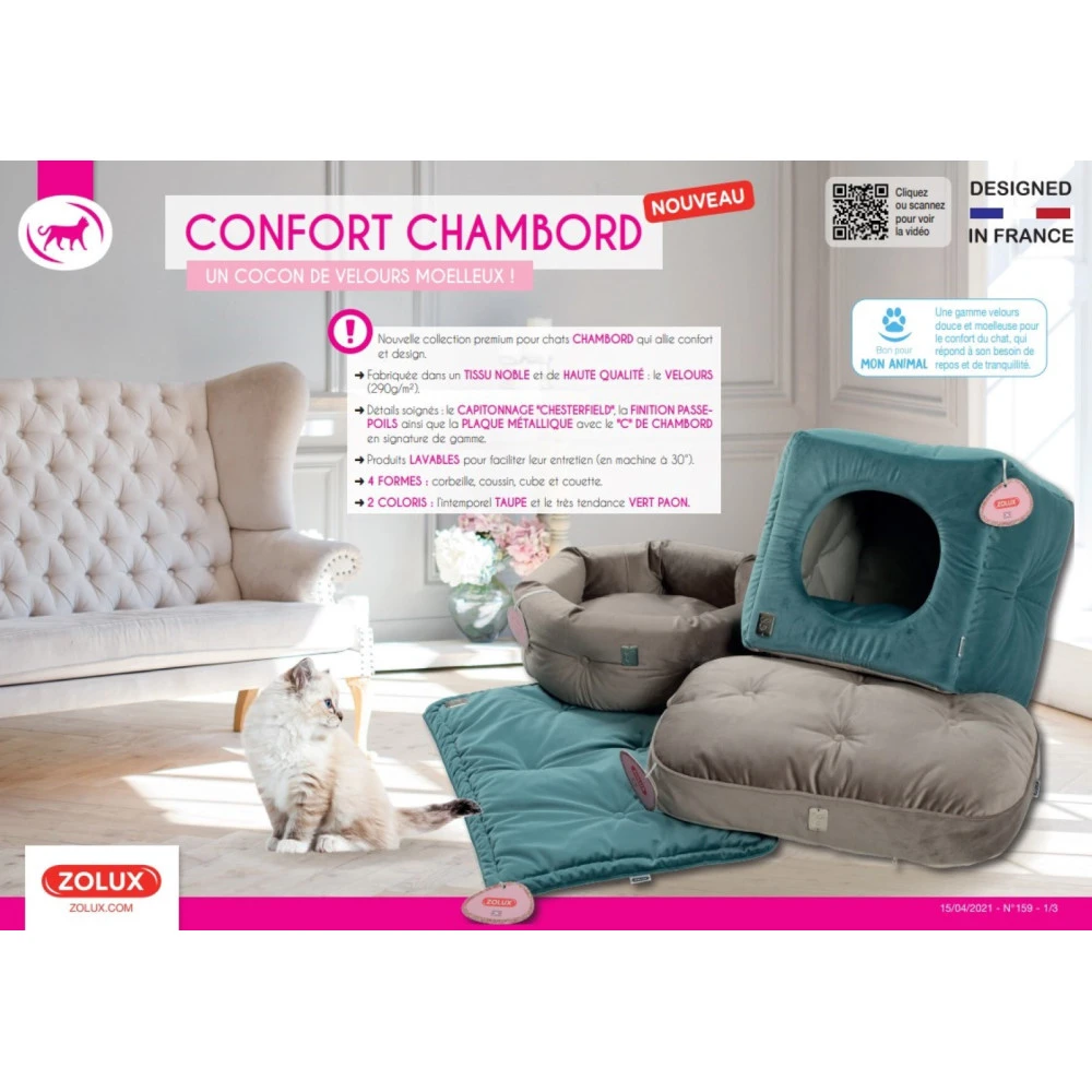 Zolux Cube Chesterfield Chambord Taupe. 35 Cm. Pour Chats. 5 Zolux Cube Chesterfield Chambord Taupe. 35 Cm. Pour Chats. – Image 5