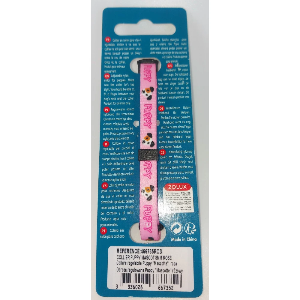 Zolux Collier PUPPY MASCOTTE 8 Mm 16 à 25 Cm Couleur Rose Pour Chiots 3 Zolux Collier PUPPY MASCOTTE 8 Mm 16 à 25 Cm Couleur Rose Pour Chiots – Image 3