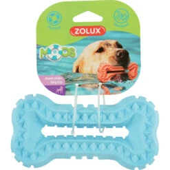 Zolux Jouet Os Moos TPR Flottant Bleu 16 Cm X 3 Cm Pour Chien