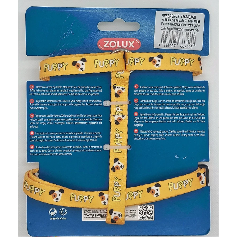 Zolux Harnais S PUPPY MASCOTTE 13 Mm 27 à 42 Cm Couleur Jaune Pour Chiots 3 Zolux Harnais S PUPPY MASCOTTE 13 Mm 27 à 42 Cm Couleur Jaune Pour Chiots – Image 3