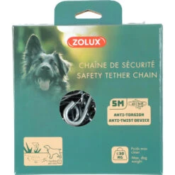 Zolux Chaîne De Sécurité En Acier 5 Mètres Maillon Anti Torsion Pour Chien