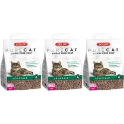 Zolux Litière Végétale Naturelle Pure Cat 8l (lot De 3)